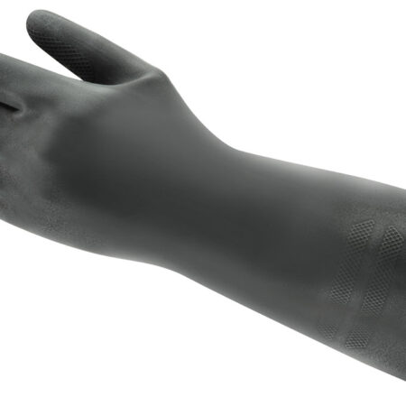 Ansell Neotop 29-500 Glove Black Flock Lined like a washing up glove but Heavyweight General Chemical Handling Gloves
