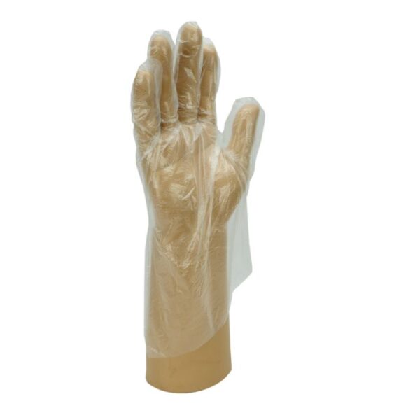 GD55 Clear Embossed Polythene Gloves Pack of 100 M & L Size