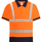 CRUISER: HI-VIS TWO-TONE CHEVRON REFLECTIVE TAPE SHORT SLEEVE POLO SHIRT AVAILABLE IN ORANGE & YELLOW