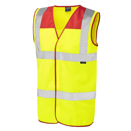 LEO BRADWORTHY Leo EcoViz Red Yoke Waistcoat - W09-RD/Y-LEO