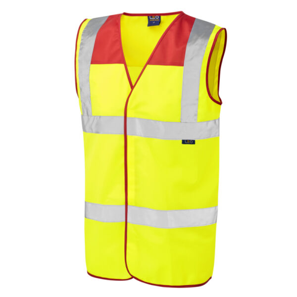LEO BRADWORTHY Leo EcoViz Red Yoke Waistcoat - W09-RD/Y-LEO