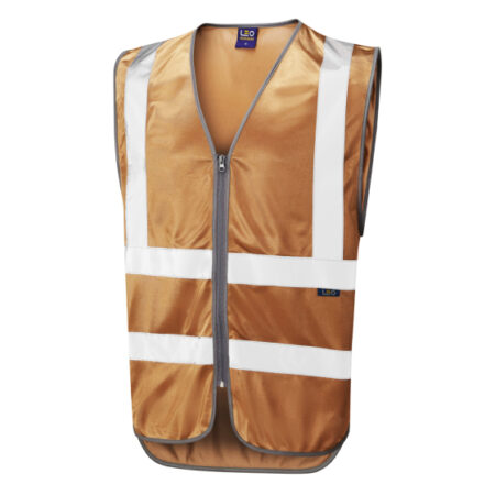 COMMODORE Leo Zipped Reflective Waistcoat Gold, Bronze or Silver for wearer identification purposes