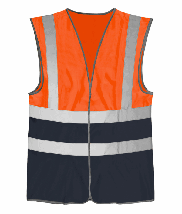 BRIG: Orange/ Navy HI-VIS TWO TONE WAISTCOAT- HVW03TT