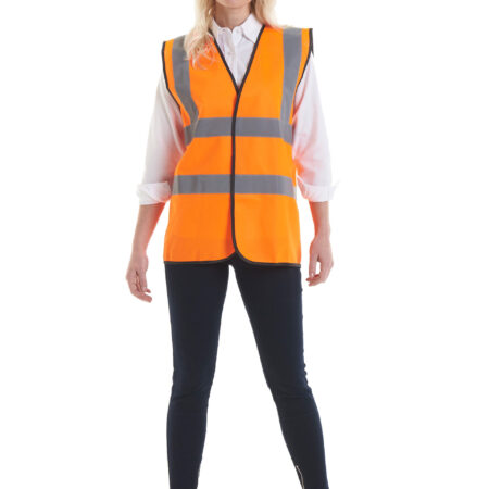 Uneek Orange Hi Vis Safety 120 g Waistcoat EN471 Specification: Class 2, GO/RT 3279 Issue 8 - UC801