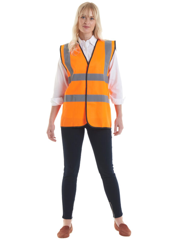 Uneek Orange Hi Vis Safety 120 g Waistcoat EN471 Specification: Class 2, GO/RT 3279 Issue 8 - UC801