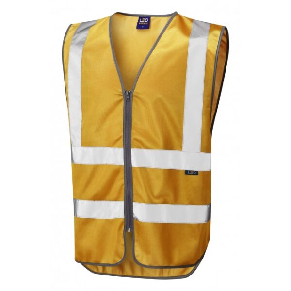 COMMODORE Leo Zipped Reflective Waistcoat Gold, Bronze or Silver for wearer identification purposes - Image 3