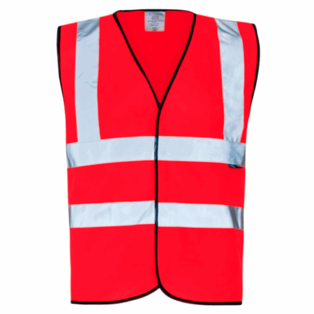 Hi Vis Red EN ISO 20471 Class 1: Small,  EN ISO 20471 Class 2: Medium - 4XLarge Velcro Vest