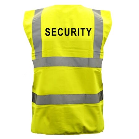 Super126s - Standard Hi Vis Vest with SECURITY OR YOUR LOGO On Chest for free