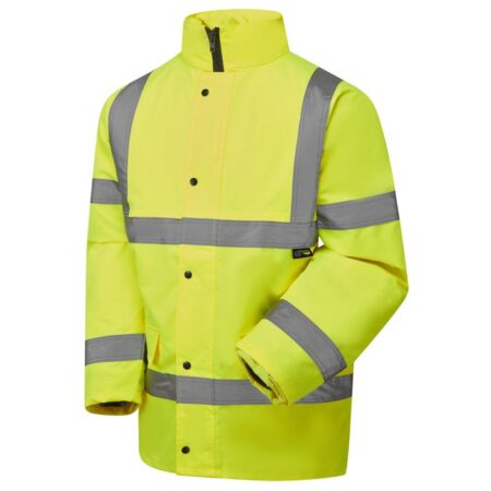 Hi Vis Yellow Fleece Lined Parka, With a weather-resistant outer shell, 300D Oxford PU Coating - 100% Polyester