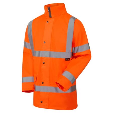 Hi Vis Orange Fleece Lined Parka, With a weather-resistant outer shell, 300D Oxford PU Coating - 100% Polyester