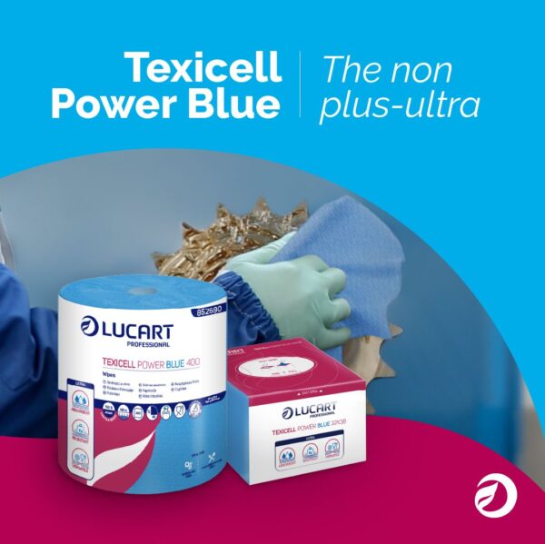 Texicell Power Blue 400  Multipurpose Cloths. Centre pull Airlaid Wipes