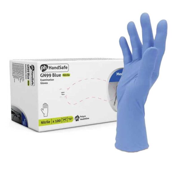 HandSafe GN99 Nitrile superior level of strength with a force at break of 9 Newtons. Comfortable and flexible,