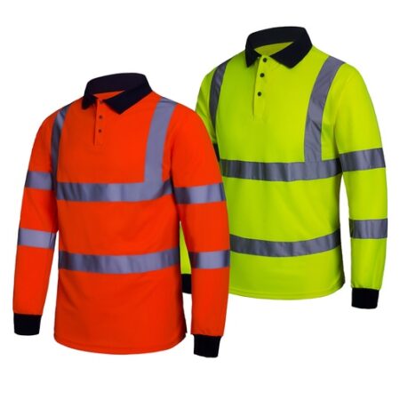AQUA CLASSIC LONG SLEEVE HI-VIS POLOSHIRT
