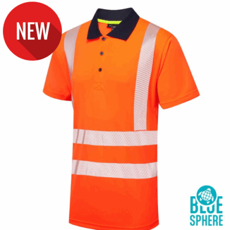 Essentials Hi-Vis Eco CoolMax Orange Polo segmented tape