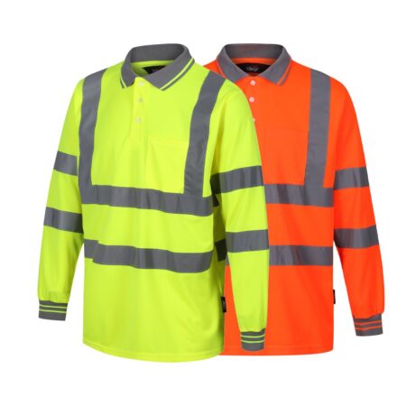 TPSL02G HV Long Sleeve Polo – Or – M KOOLFLEXR