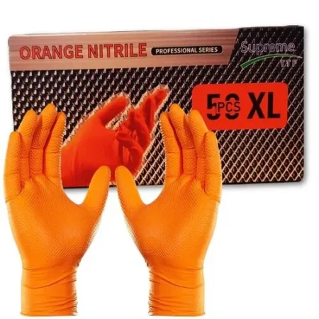 Supreme TTF Diamond Grip Orange Disposable Gloves – Nitrile