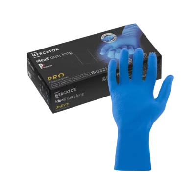 RP300376Q Ideall Grip Royal Blue (Long Cuff) Diamond Grip with a 300mm long extended Cuff, boxes of 50 gloves