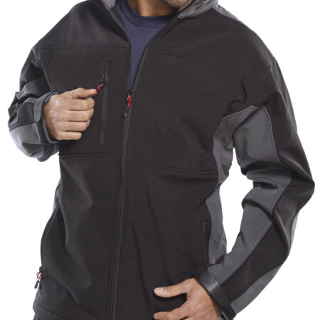Beeswift Two-tone Soft Shell Jacket Black/grey