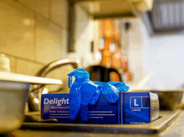 Aurelia® Delight Blue PD® Lightly Powdered Vinyl Examination Gloves