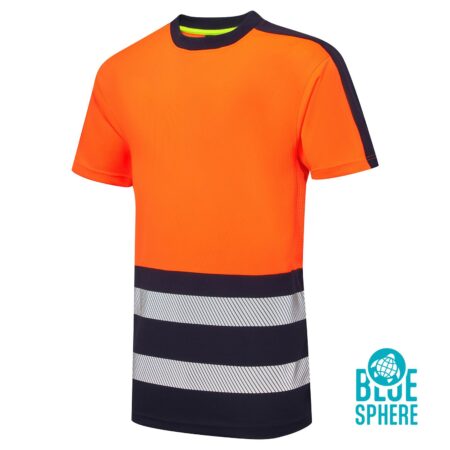 Essentials Hi Vis Eco CoolAir Orange T-Shirt Reflect-Tex Segmented Tape