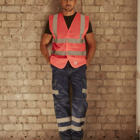 YK006 Hi-Vis Vest Top cool open mesh 2-band-and-braces Waistcoat