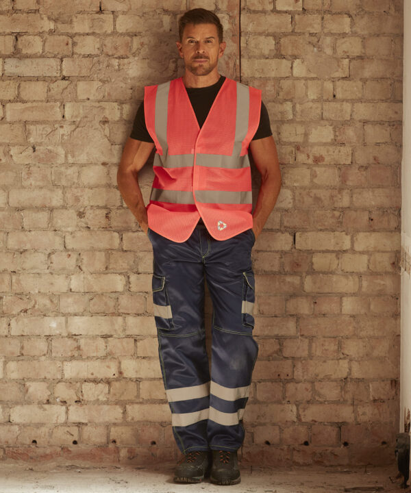 YK006 Hi-Vis Vest Top cool open mesh 2-band-and-braces Waistcoat
